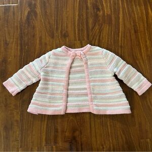 Gymboree Pink Striped Baby Cardigan Sweater size 3-6 months